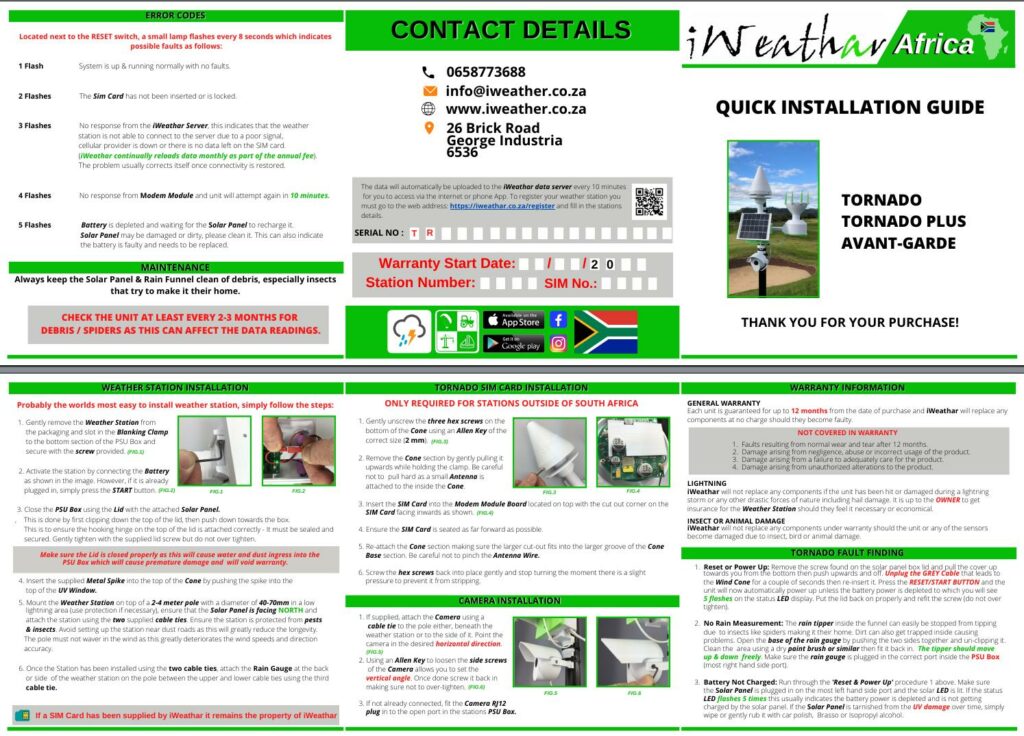 iWeather Vox Weather Tornado Twister Weather Station Manual